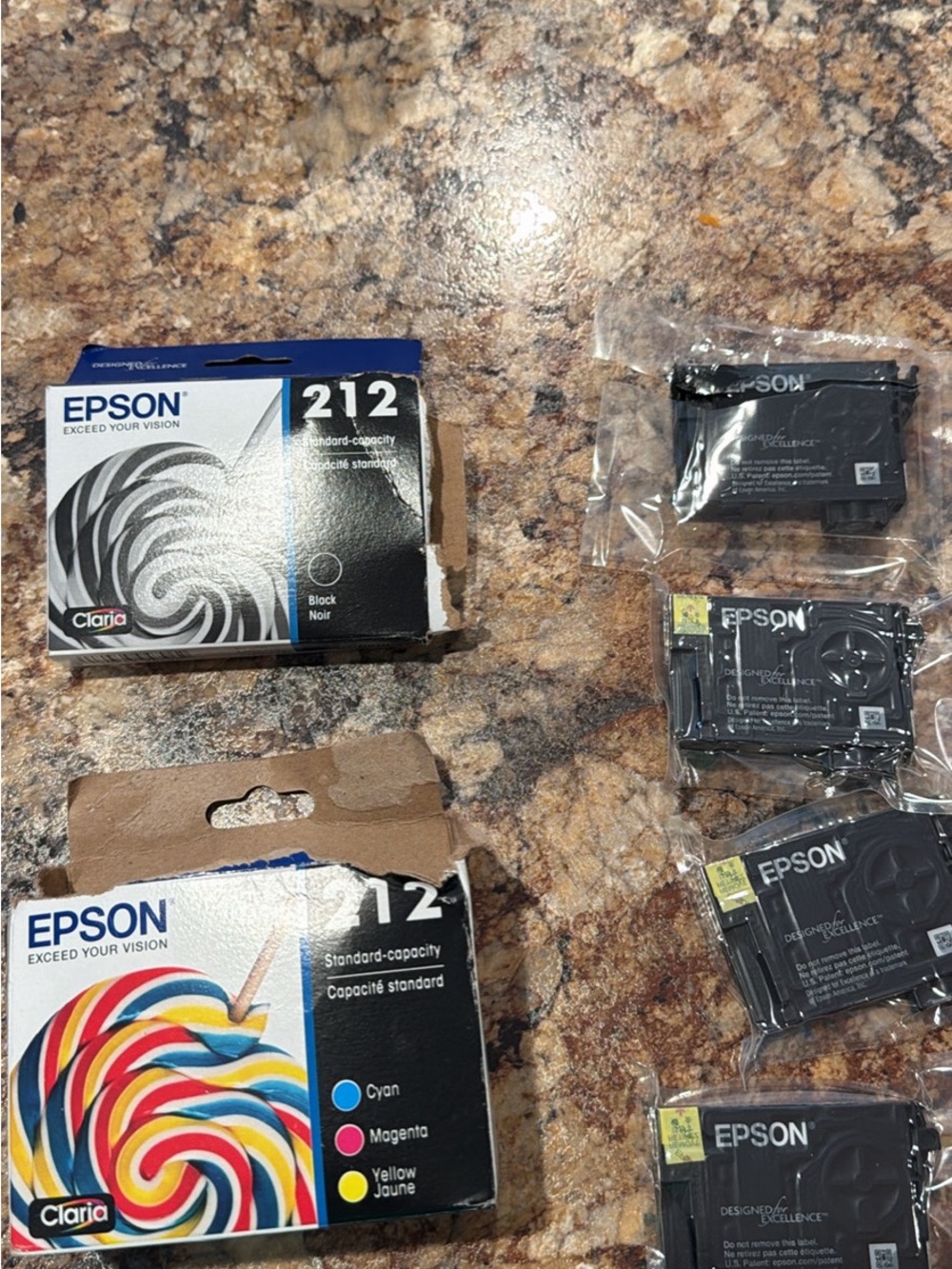 Epson 212 Ink Set - Black, Cyan, Magenta, Yellow